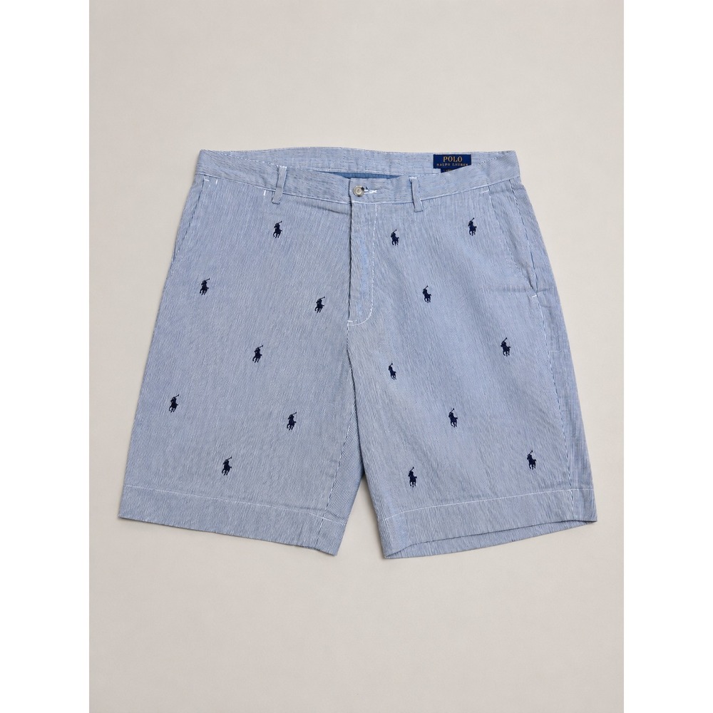 Polo Ralph Lauren Embroidered Pony Shorts Men's Blue White Striped Size 32